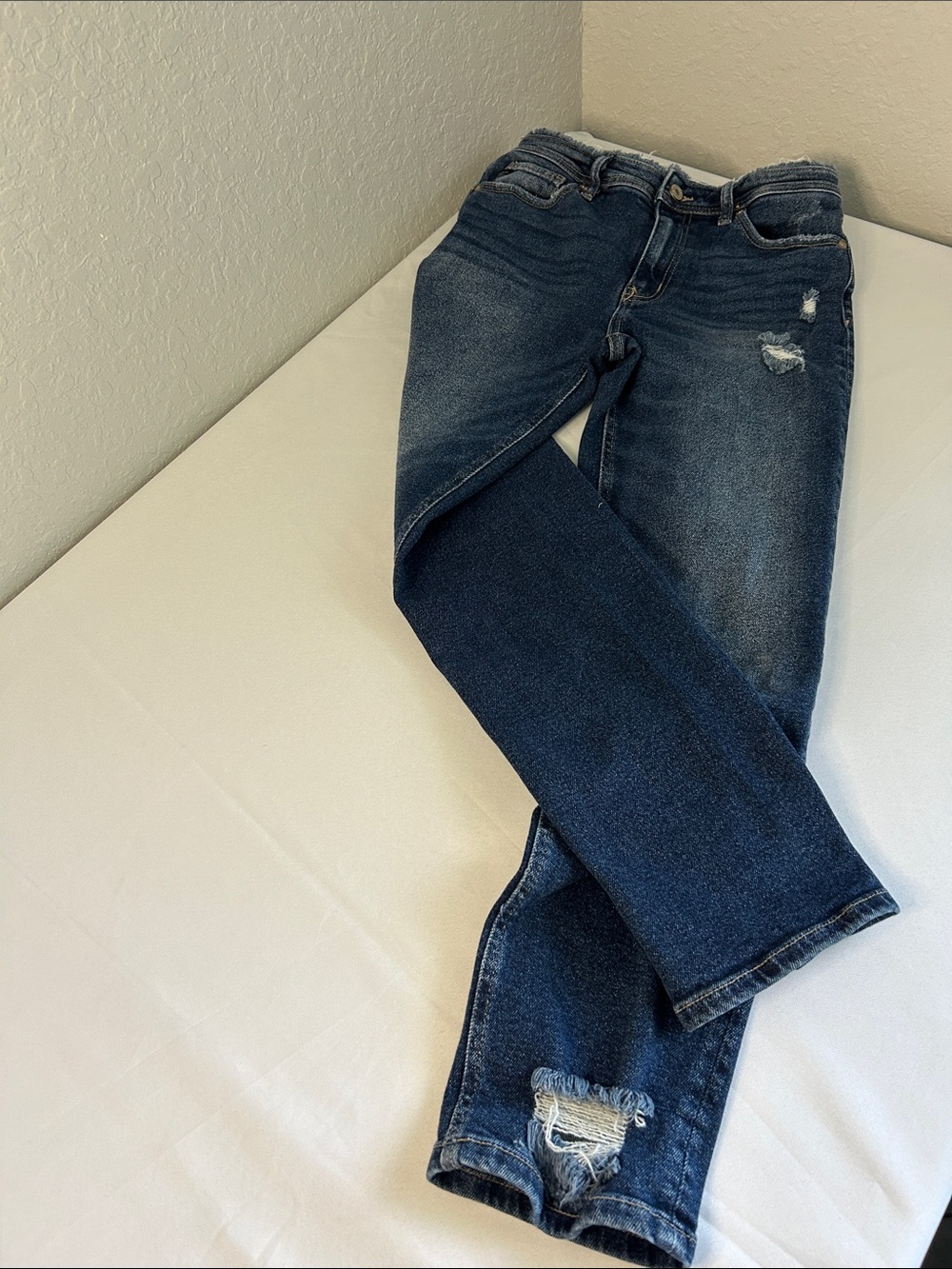 KanCan Distressed Skinny Jeans Raw Hem Stretch Denim Size 25